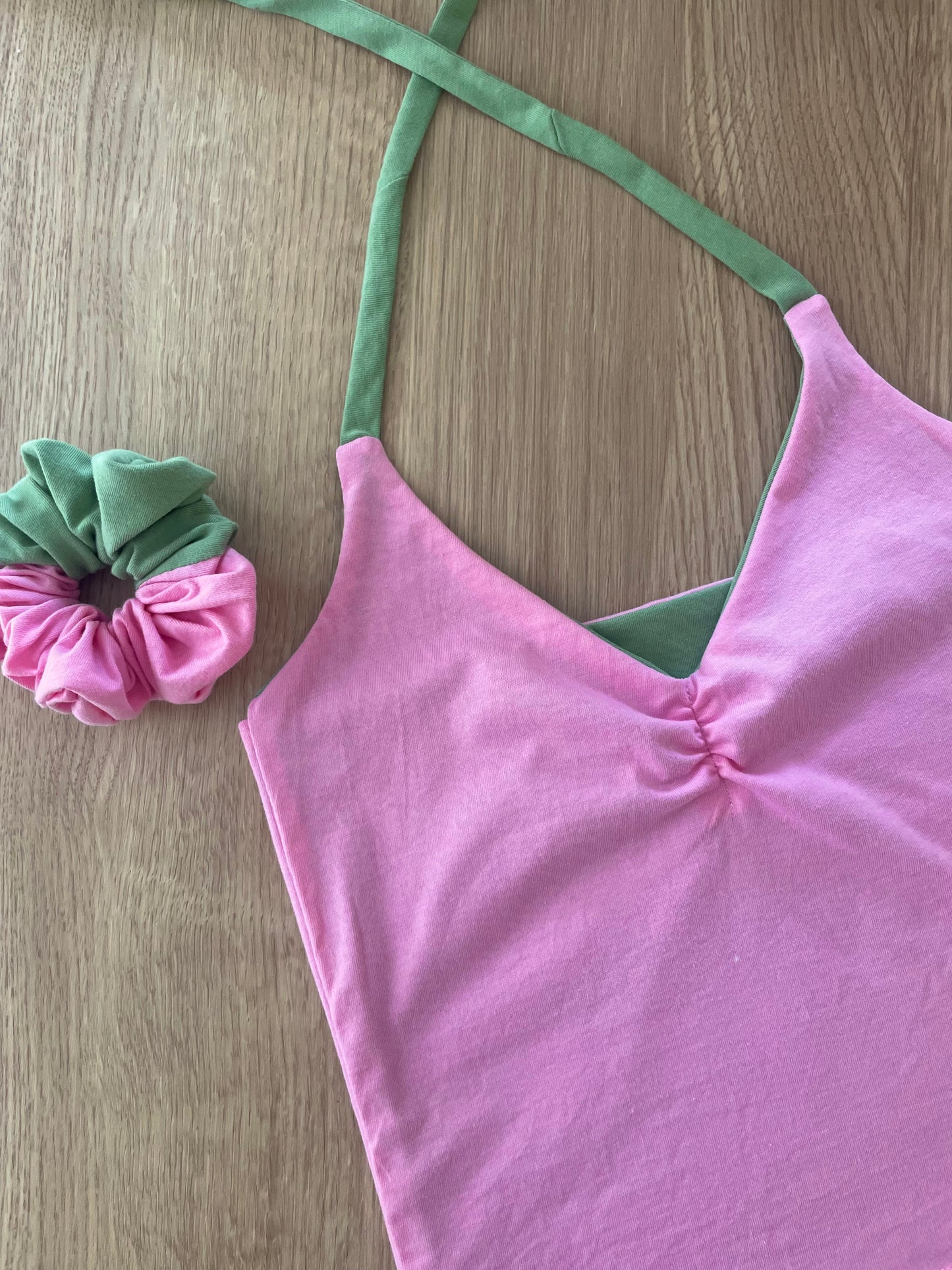 Anais reversible top with matching scrunchie | UK 6-8